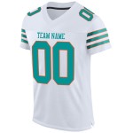 Football Custom Jersey Authentic Mesh White Aqua-Orange Football Custom Jersey Authentic Mesh White Aqua-Orange