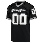 Throwback Black Authentic Custom White-Gray Mesh Football Jersey Throwback Black Authentic Custom White-Gray Mesh Football Jersey
