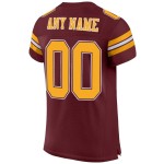 Authentic Jersey Football Gold-White Mesh Burgundy Custom Authentic Jersey Football Gold-White Mesh Burgundy Custom