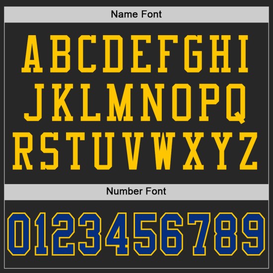 Jersey Football Mesh Royal-Yellow Authentic Black Custom Jersey Football Mesh Royal-Yellow Authentic Black Custom