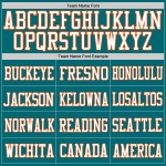 Custom Authentic Mesh Teal Orange-White Football Jersey Custom Authentic Mesh Teal Orange-White Football Jersey