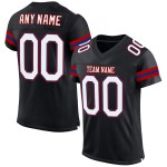 Jersey Custom Mesh Authentic Black White-Red Football Jersey Custom Mesh Authentic Black White-Red Football