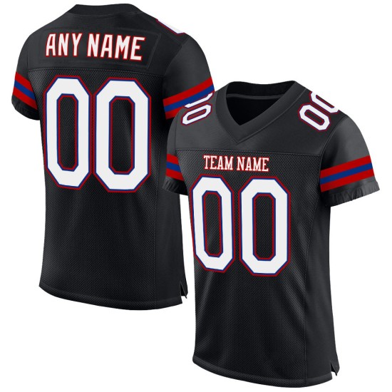 Jersey Custom Mesh Authentic Black White-Red Football Jersey Custom Mesh Authentic Black White-Red Football