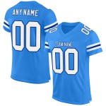 Blue Custom Football Powder Mesh Jersey Authentic White-Royal Blue Custom Football Powder Mesh Jersey Authentic White-Royal