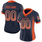 Mesh Fashion Drift Football Navy Orange-White Jersey Custom Mesh Fashion Drift Football Navy Orange-White Jersey Custom