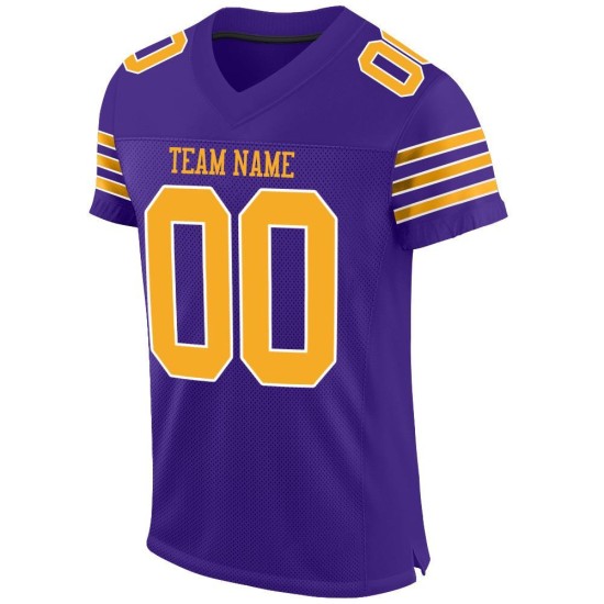 Gold-White Custom Purple Mesh Jersey Authentic Football Gold-White Custom Purple Mesh Jersey Authentic Football