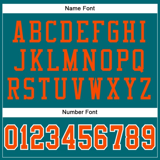 Custom Authentic Mesh Teal Orange-White Football Jersey Custom Authentic Mesh Teal Orange-White Football Jersey
