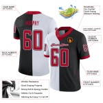 Black Split Custom Jersey Red-White Football Fashion Mesh Black Split Custom Jersey Red-White Football Fashion Mesh