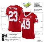 Mesh White-Gray Jersey Custom Authentic Red Throwback Football Mesh White-Gray Jersey Custom Authentic Red Throwback Football