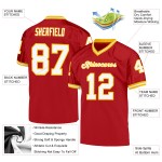 Custom Mesh White-Gold Red Authentic Jersey Throwback Football Custom Mesh White-Gold Red Authentic Jersey Throwback Football