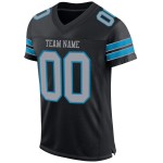 Gray-Panther Blue Mesh Jersey Custom Light Authentic Football Black Gray-Panther Blue Mesh Jersey Custom Light Authentic Football Black