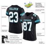 Jersey White-Teal Mesh Black Football Authentic Custom Jersey White-Teal Mesh Black Football Authentic Custom