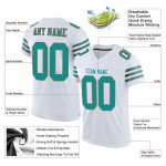 Football Custom Jersey Authentic Mesh White Aqua-Orange Football Custom Jersey Authentic Mesh White Aqua-Orange
