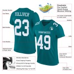 Mesh White Authentic Football Custom Teal Jersey Mesh White Authentic Football Custom Teal Jersey