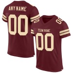 Authentic Burgundy Football Mesh Jersey Cream Custom Authentic Burgundy Football Mesh Jersey Cream Custom