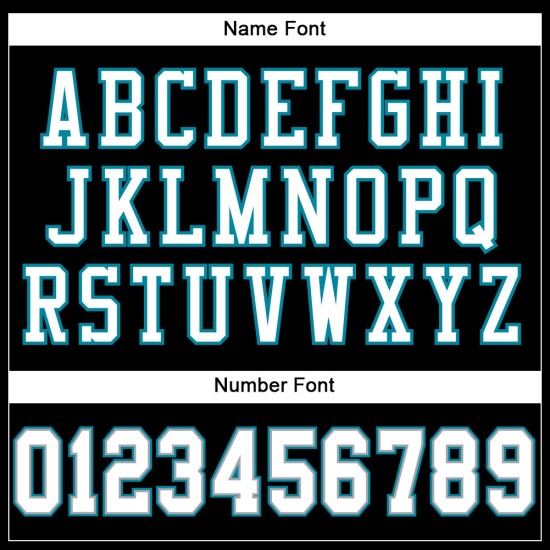 Jersey White-Teal Mesh Black Football Authentic Custom Jersey White-Teal Mesh Black Football Authentic Custom