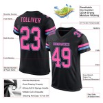 Pink-Light Authentic Football Mesh Blue Custom Jersey Black Pink-Light Authentic Football Mesh Blue Custom Jersey Black