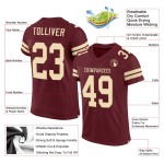 Authentic Burgundy Football Mesh Jersey Cream Custom Authentic Burgundy Football Mesh Jersey Cream Custom