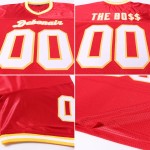 Custom Mesh White-Gold Red Authentic Jersey Throwback Football Custom Mesh White-Gold Red Authentic Jersey Throwback Football