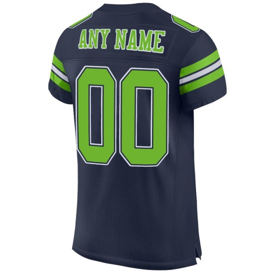 Authentic Jersey Green-White Navy Neon Mesh Football Custom Authentic Jersey Green-White Navy Neon Mesh Football Custom